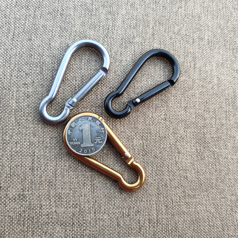 Gourd Type Pure Black Integrated Color Mountaineering Buckle 6 Aluminum Alloy Mini Key Button Outdoor Spring Hanging Buckle