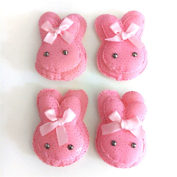 Phụ kiện trâm thỏ xốp bowknot hai lớp lấp lánh, một số có trâm cài, một số không phải 10 chiếc - Trâm cài
