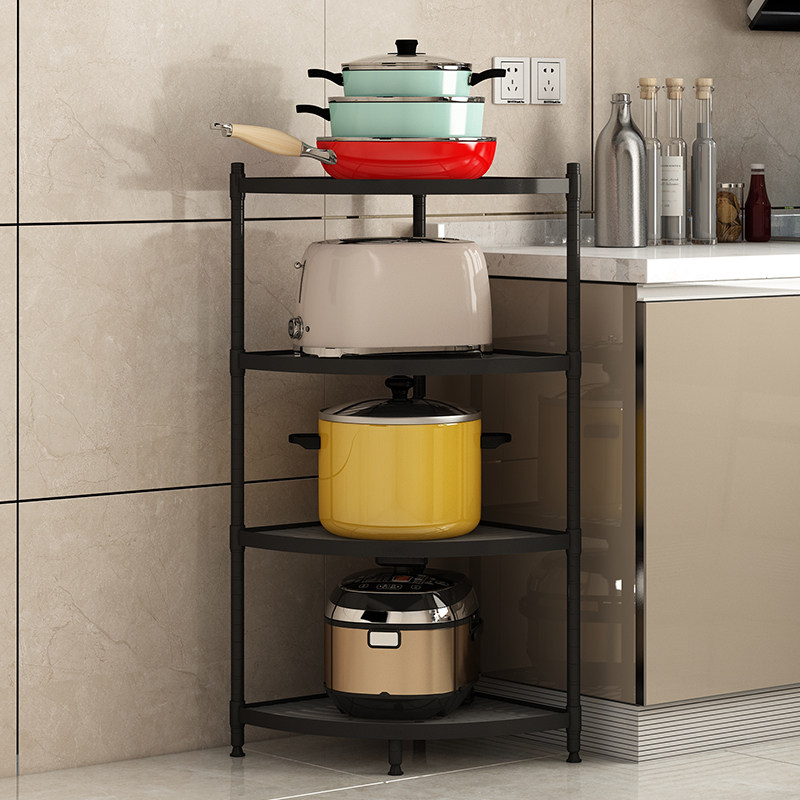 Kitchen shelving floor type multilayer unwinding cooker with shelf home sector triangular wall corner corner Corner Containing shelf