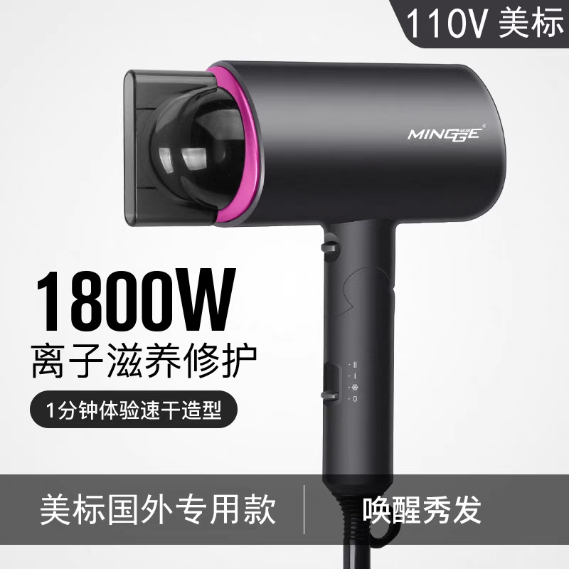110V Hairdryer folding household high power hair protection negative ion silence silence 2021 new model