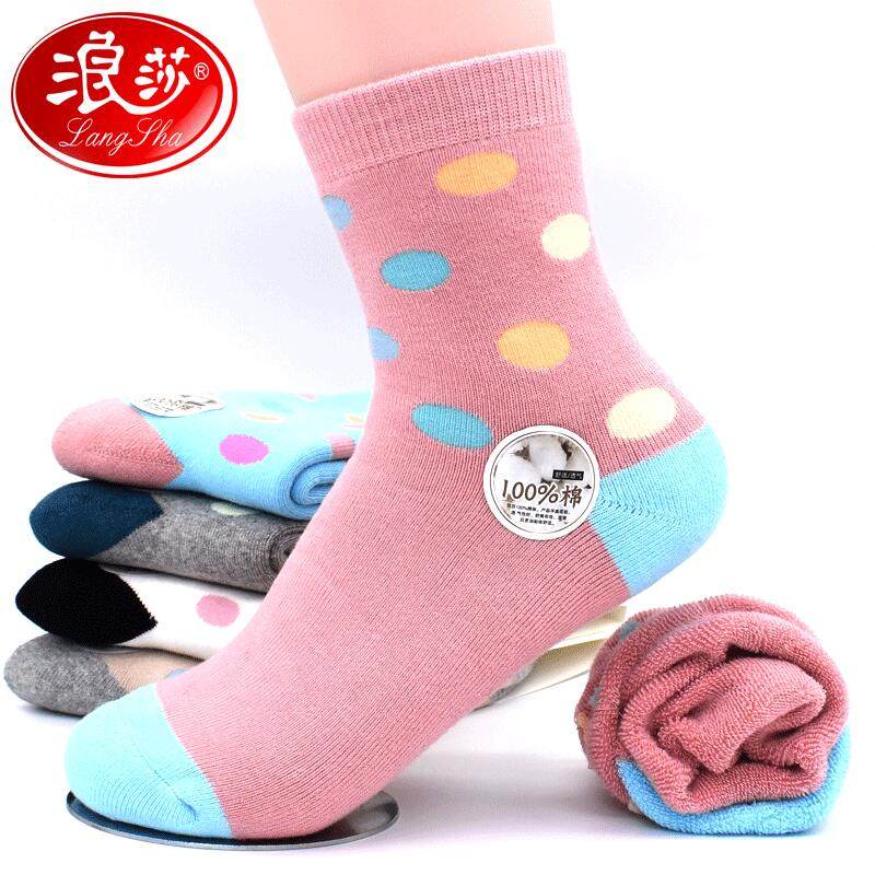 Surfers Sox children pure cotton winter midbarrel wool socks thickened short socks warm all cotton socks 6 Double ladies thick