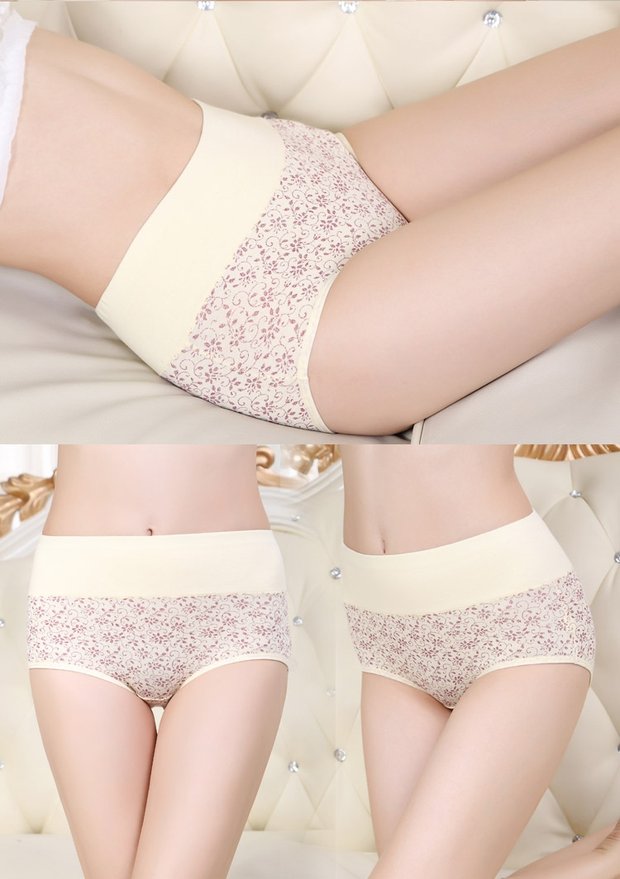 2 quần lót Langsha quần lót cotton nữ tóm tắt sóng cát nữ cao eo bụng cotton tam giác quần short quần lót nữ cho người béo