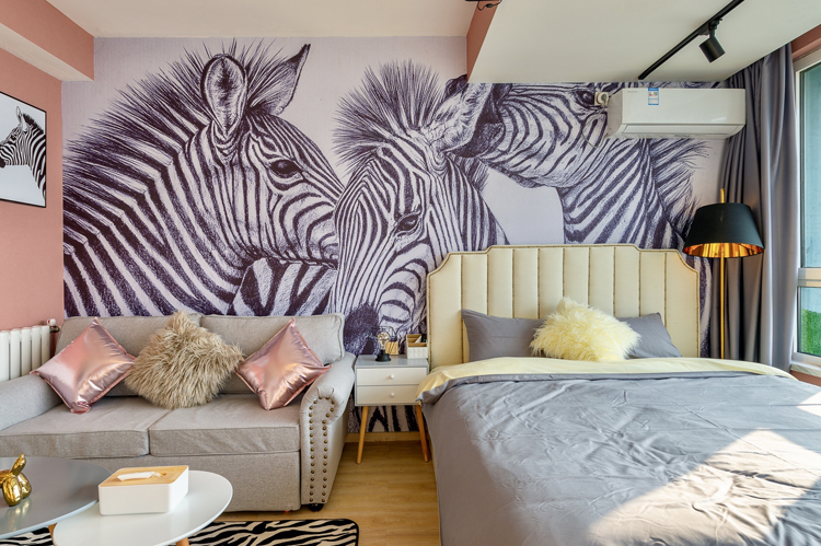 Đơn giản hiện đại cô gái lưu trữ master bedroom Mỹ Bắc Âu bọc vải giường giường đôi giường cũi nam 1,2m - Giường giường gấp gọn