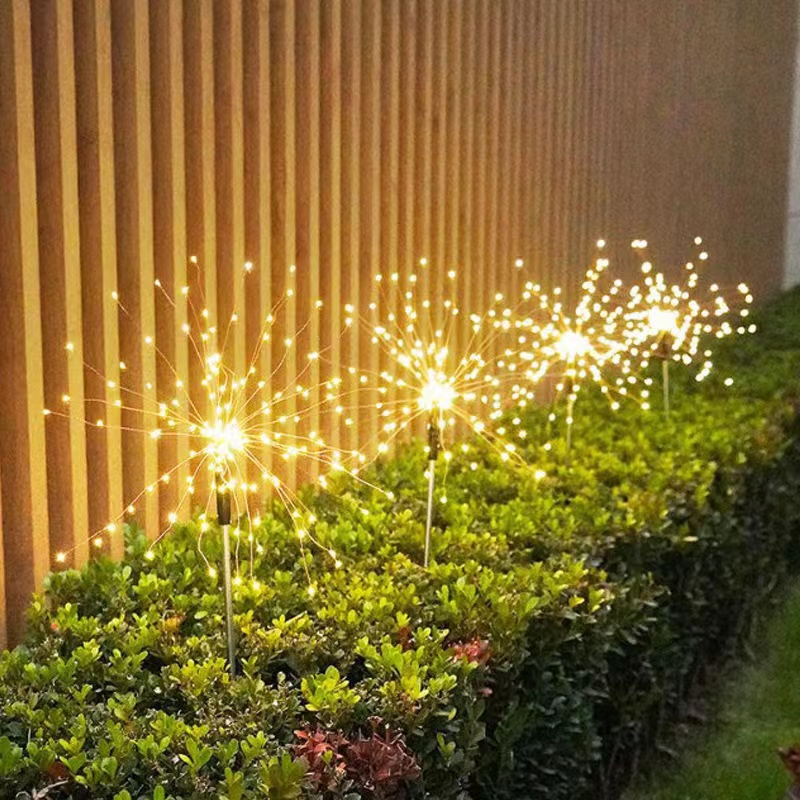Solar fireworks to insert led lanterns outdoor courtyard street dandelion lawn Spring Festival New Year decorative lights