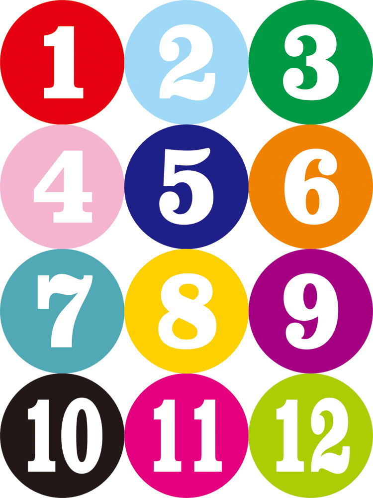 9CM color round self-adhesive number sticker waterproof number sticker player entry number label sticker printing