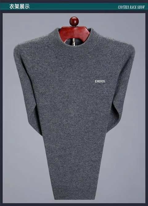 Ưu đãi đặc biệt giải phóng mặt bằng 100% áo len cashmere nguyên chất nam cổ tròn Ordos sản xuất áo len dày trung niên