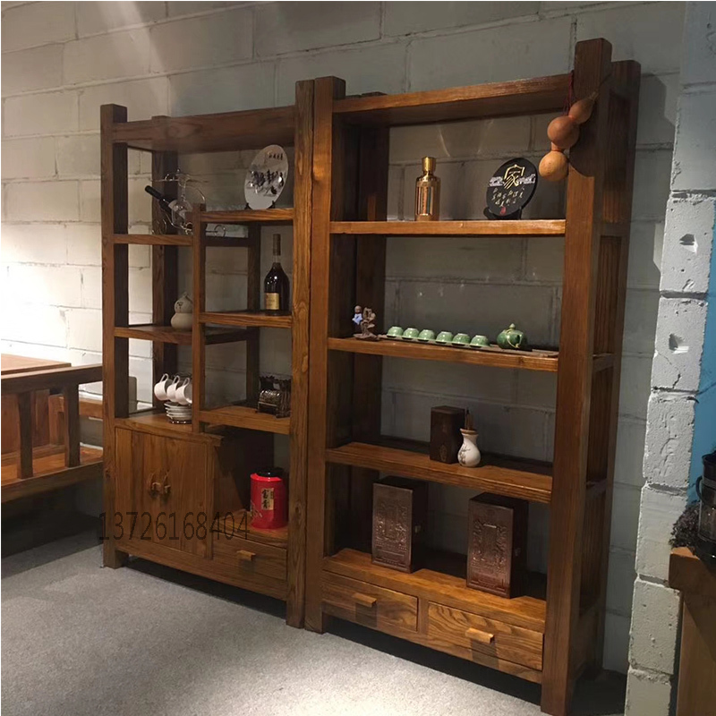 High-Quality Elm Wood Display Shelf, Multi-Treasure Cabinet, Chinese-Style Solid Wood Partition Bookshelf, Living Room Tea Display Rack, Floor-Standing Storage Shelf High-Quality Elm Wood Display Shelf, Multi-Treasure Cabinet, Chinese-Style Solid Wood Partition Bookshelf, Living Room Tea Display Rack, Floor-Standing Storage Shelf