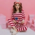 Đồ ngủ cotton kích thước lớn nữ chất béo mm200 kg mùa xuân và mùa thu nữ dài tay cộng với phân bón để tăng phù hợp với dịch vụ nhà lỏng lẻo