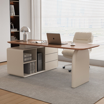 Cream Wind Desk Pole Minimalist Modern Book Room Corner Computer Desk Method Light Luxury Superior Sense Home Writing Desk