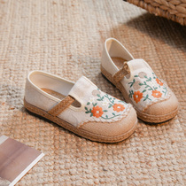 Old Beijing cloth shoes women Summer a pedal lazy shoes women 2021 New fisherman shoes flat embroidered shoes Big Head shoes