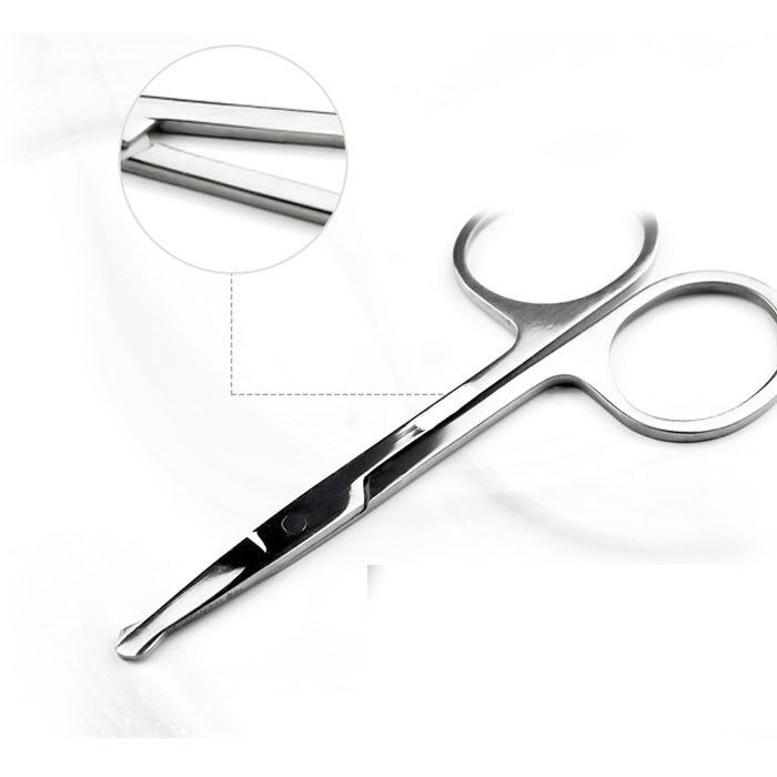Nose-fried scissors stainless steel round head safely cut male with shaved nose hair cutter lady with eyebrow trimmer