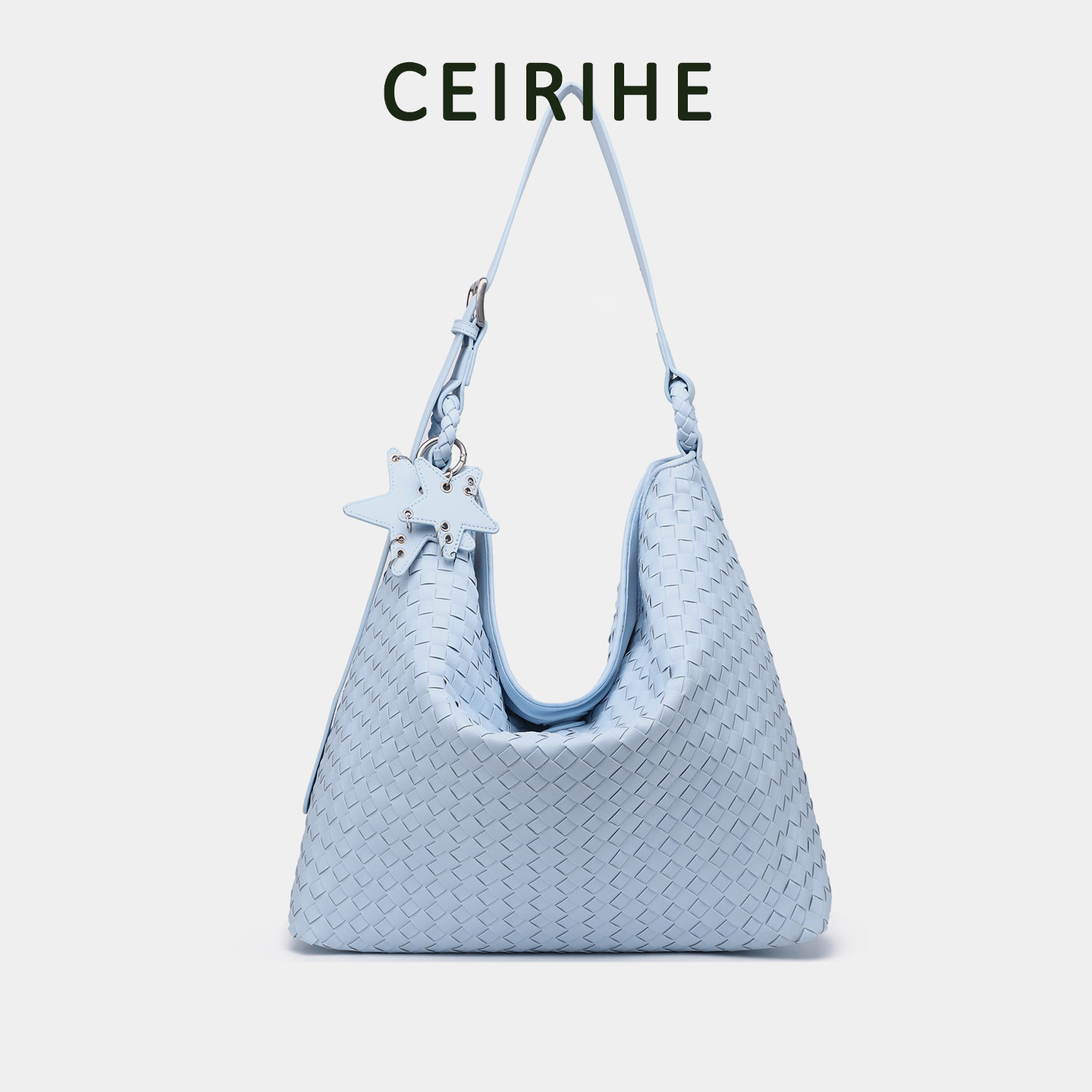 CEIRIHE Original Design Spring/Summer Woven Tote Bag for Women, Large Capacity Champagne Hobo Bag, Commuter Shoulder Bag - Thumbnail 5