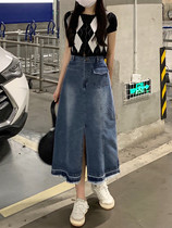 Large code open fork Cowboy half body dress woman design sensation in small crowdsourced summer hips slim fit and slim fit