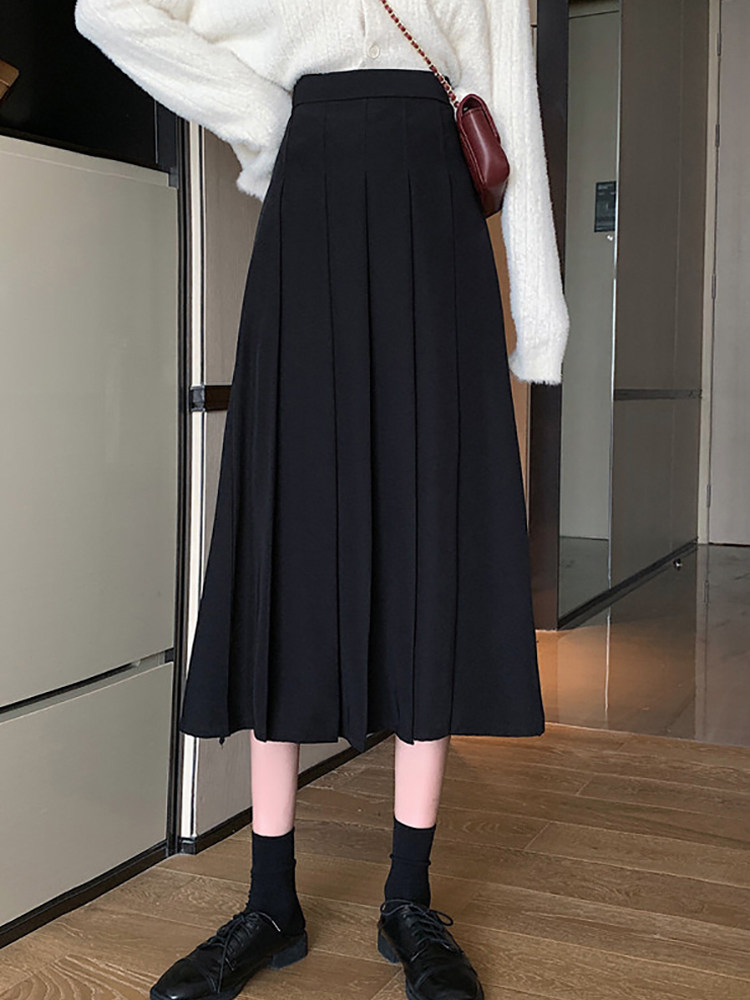 Fat sister mm large size 2022 new autumn trendy a-line skirt 200 catties mid-length female pear-shaped figure wear