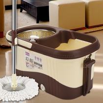 Li Lin double drive hand-free automatic mop bucket rotation labor-saving household wood mop cloth hand pressure rotary mop