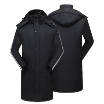 Winter thickened large size mens cotton coat long womens over-the-knee bread coat student jacket customizable printing LOGO