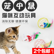 Cat Toy Cage Rat Cage Feather Mouse Siamese Orange Cat Scratch Ball Fun Cat Toy Pet Educational Ball Toy