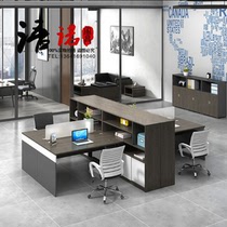 2 4 6 people high cabinet card holder financial double table office furniture multi storage screen simple modern table and chair