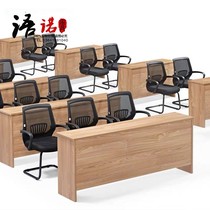 Table student table and chair training table negotiation table double three-person student desk cram school table and chair long table Qingdao