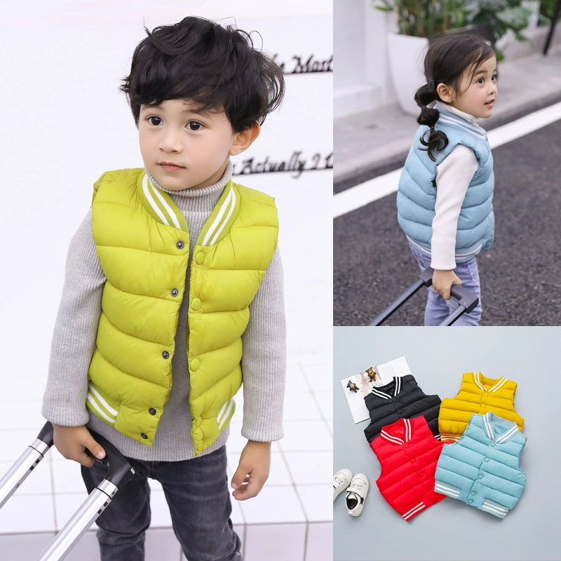 Áo vest cho bé mùa thu đông mới 1-2 tuổi bé 3 áo vest nam nam nữ trẻ em xuống áo cotton phiên bản Hàn Quốc mặc vest áo gile nhung trẻ em