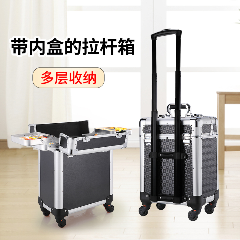 Large Multifunctional Furniture Repair and Paint Touch-Up Storage Box, Trolley-Style Toolbox with Wheels for Mobility