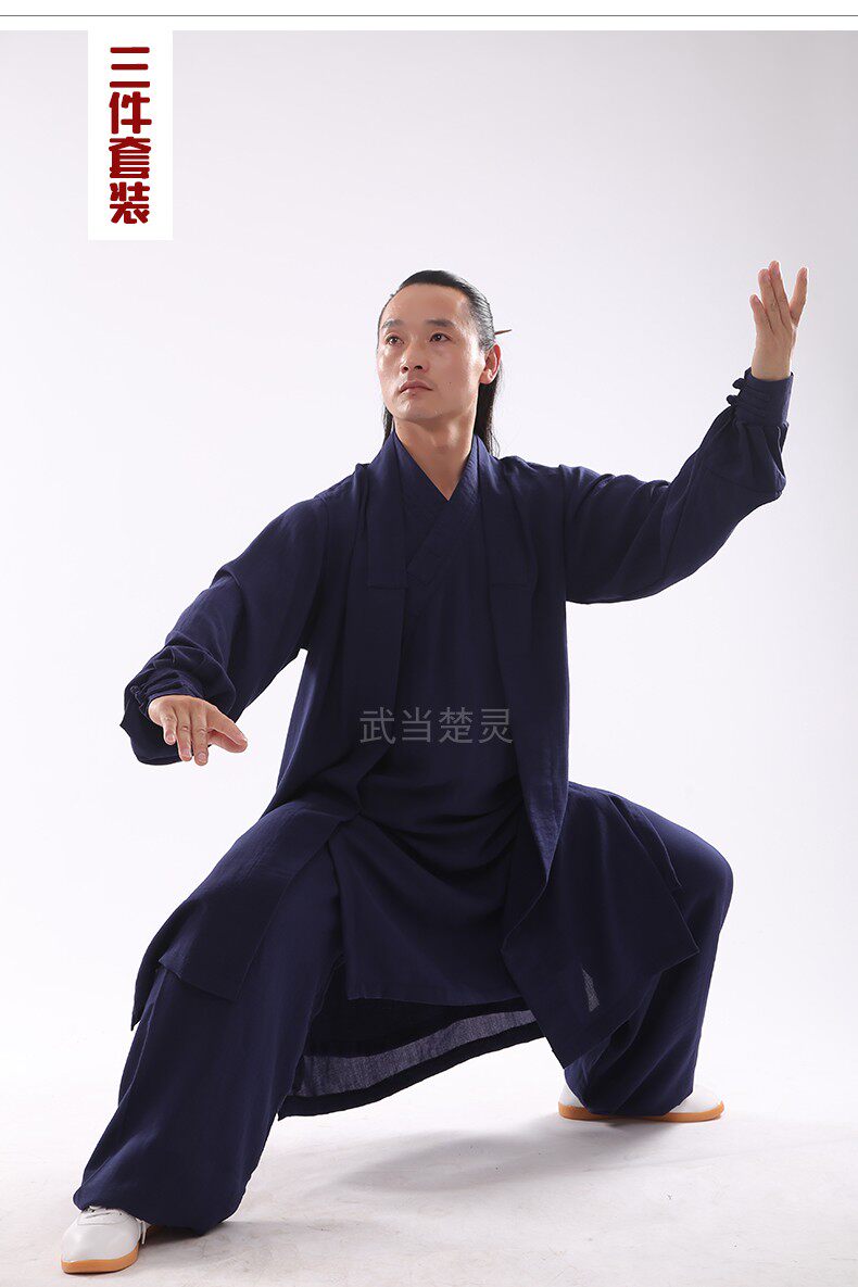форма для Тай-Чи 三件套装太极服武术养生服男女士长袍道士服装道袍练功服茶服汉服