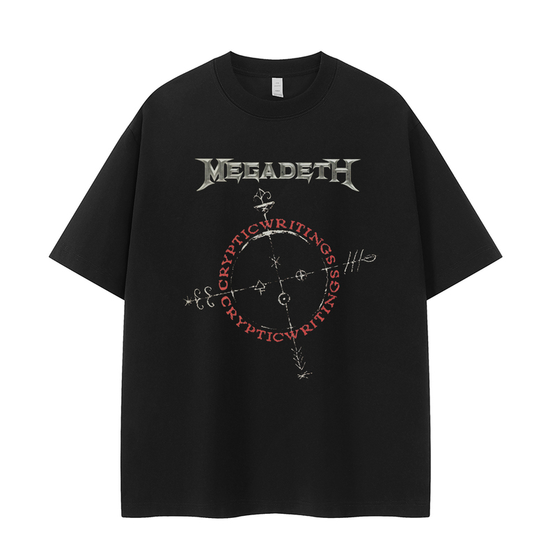 Megadeth Band Vintage American Street Style Vtg Drop Shoulder Loose Pure Cotton Rock Short-Sleeve T-Shirt