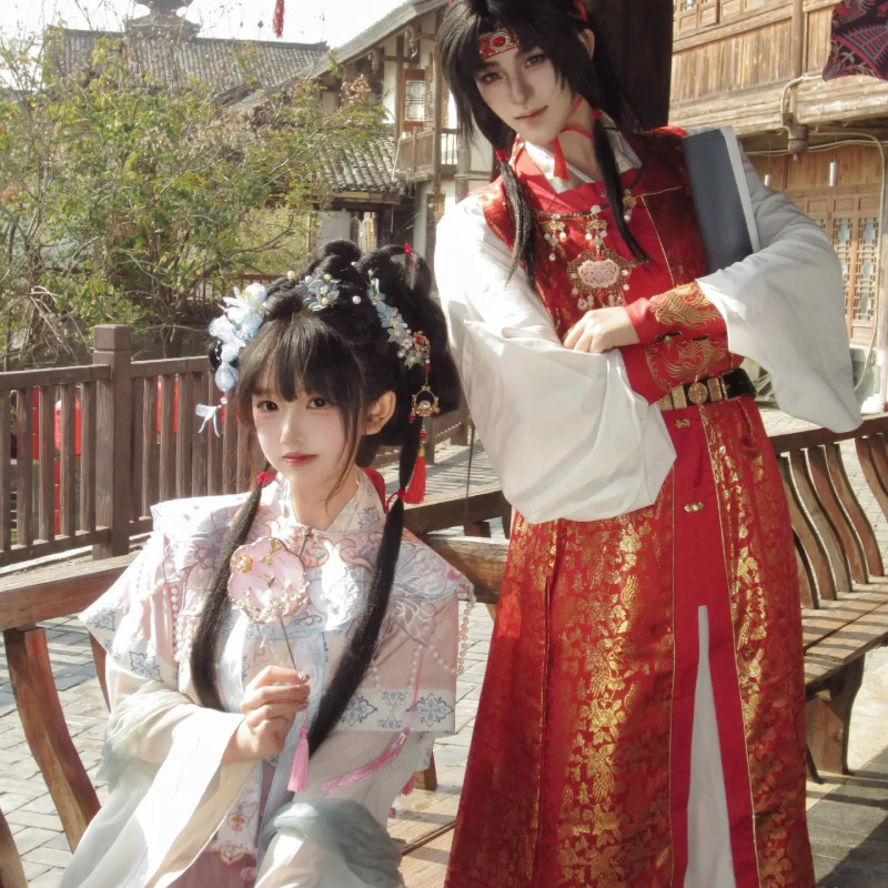 Search for Ancient History: Original Hanfu Heavy-Duty Cosplay Costume by Jia Bao Yu and Lin Dai Yu, New Model of Dream of Red Mansions Performance Costume, Ancient Style Outfit Search for Ancient History: Original Hanfu Heavy-Duty Cosplay Costume by Jia Bao Yu and Lin Dai Yu, New Model of Dream of Red Mansions Performance Costume, Ancient Style Outfit