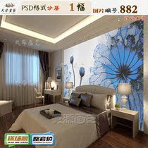 New Chinese Water Ink Lotus Shower Background Wall Decoration Painting Material Living Room Hotel Background Wall Material High Definition Picture