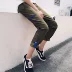 Hàn Quốc ulzzang phong cách Harajuku bf lỏng chân rộng 9 chín điểm tám quần quần Hồng phong cách hoang dã nam phiên bản Hàn Quốc của xu hướng quần áo nam hàng hiệu Crop Jeans