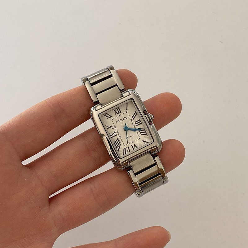 Korean Staccato Watch for Women, Light Luxury, Niche, High-End, Elegant Square Women's Watch, Ladies' Wristwatch, Quartz Watch