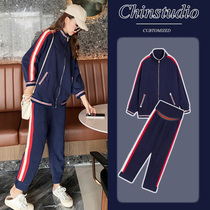 Net red maternity suit autumn foreign style jacket Sports Leisure out fashion two-piece spring and autumn dress tide mother