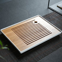 Chenxi Bamboo tea tray Tea tray Gongfu tea set Tea ceremony accessories Rectangular coffee fruit plate Tea tray Tea table