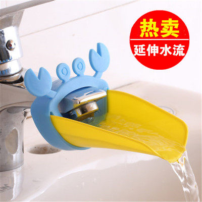 Children Taps Extender Water Guide Trough Baby Plastic Water Extension Cartoon Silicone Water Nozzle Wash Water Diversion