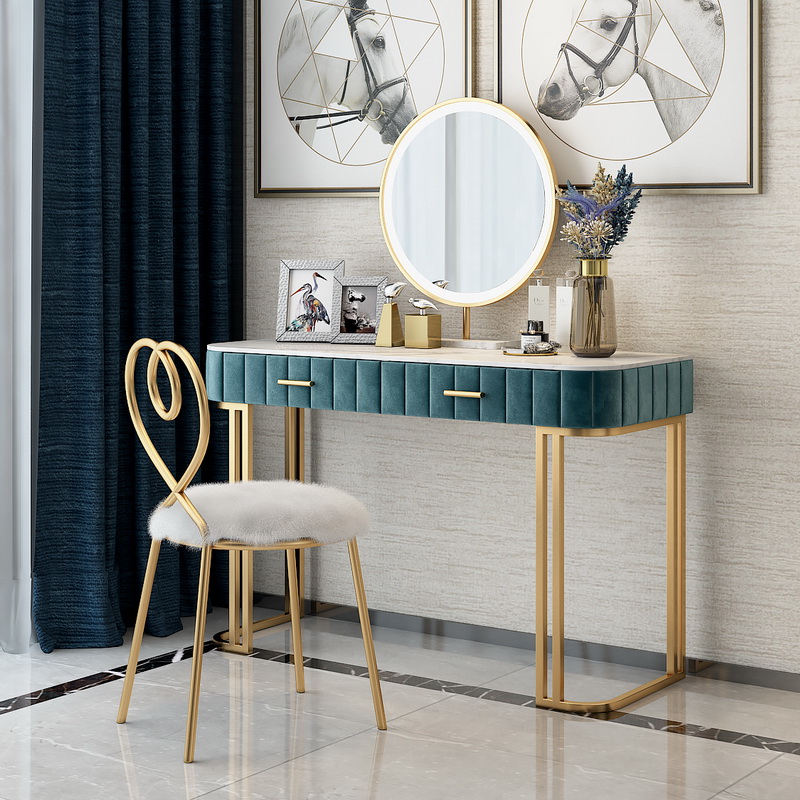 Dressing table dressing table bedroom modern minimalist small apartment Nordic net red ins wrought iron light luxury dressing table