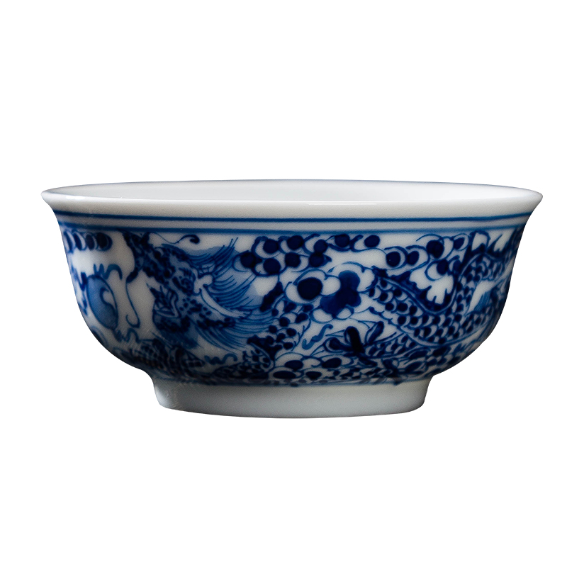 Jingdezhen ceramic sample tea cup hand - made kung fu of blue and white porcelain teacup personal single cup cup master cup small bowl