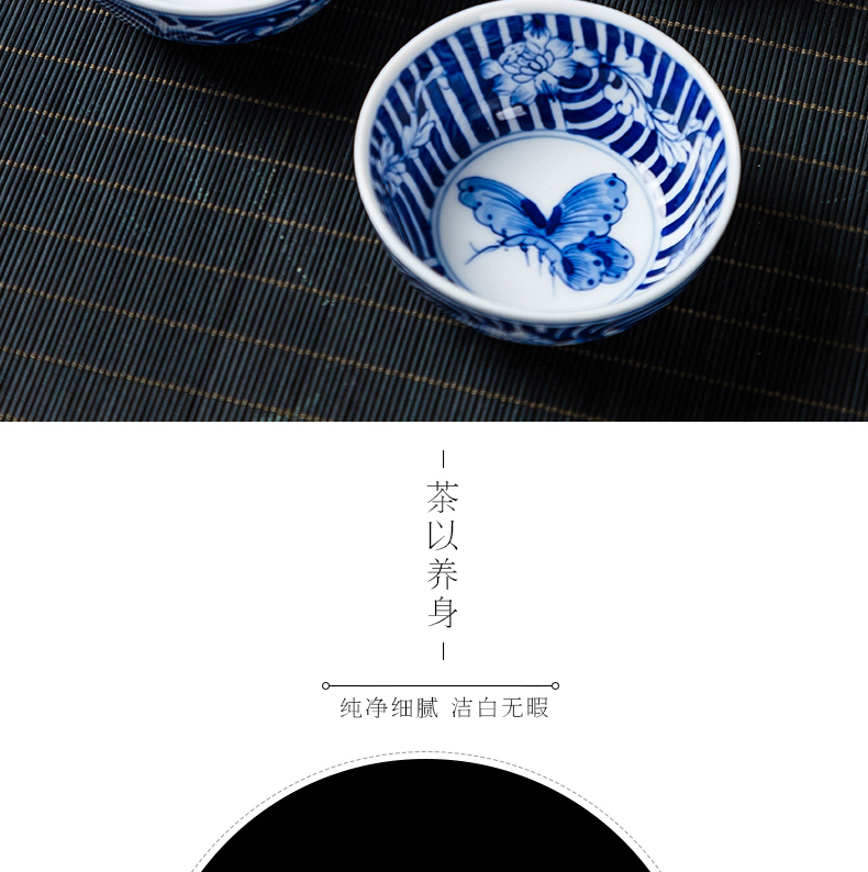 Jingdezhen ceramic checking sample tea cup individual cup hand - made porcelain of kung fu tea cups master cup single CPU