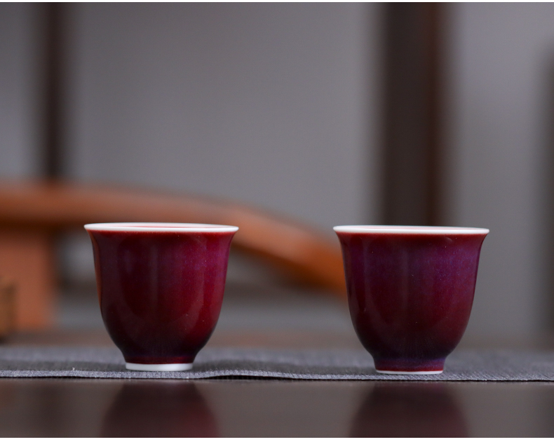 Lang, safflower god of jingdezhen ceramics craft master cup single CPU kung fu tea sample tea cup household small bowl