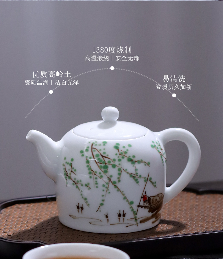 Under the glaze colorful township of hand - made of household ceramic teapot tea ware jingdezhen porcelain little teapot with handle kettle