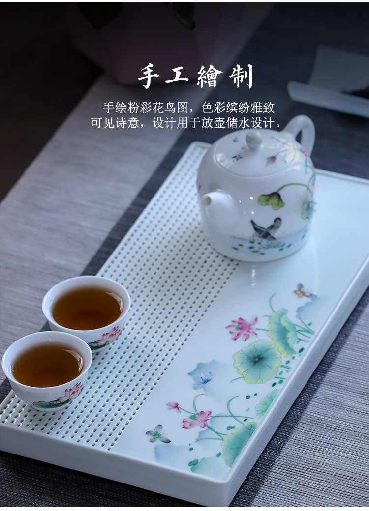 Hand - made famille rose tea tray was jingdezhen ceramic household water type small wind restoring ancient ways is a person with dry mercifully