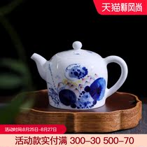 Heweigui small Teapot Kung Fu tea set Ceramic tea maker Jingdezhen blue and white porcelain hand-painted household small kettle