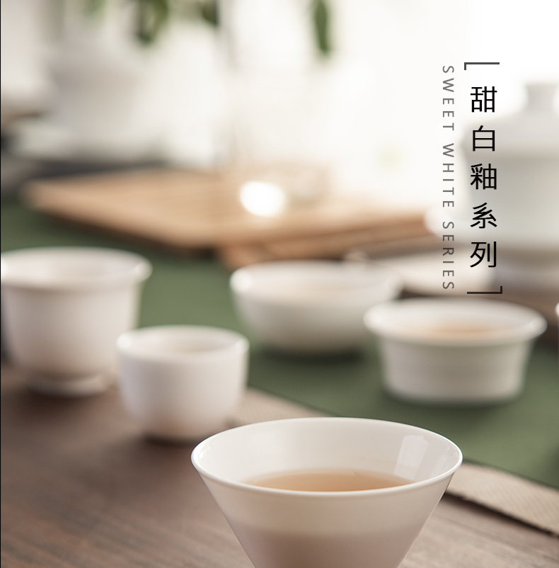 Jingdezhen ceramic sweet white glazed sample tea cup master cup personal cup single CPU kung fu tea cups, small bowl