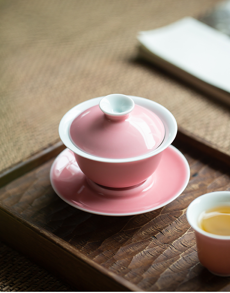 Peach tea sets jingdezhen ceramic manual three as not a cup of hot sample tea cup kung fu tea cup small bowl