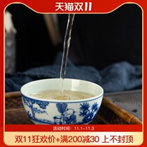 Jingdezhen tea cup antique Master Cup ceramic single cup pure hand-painted characters blue and white baby drama kung fu tea cup