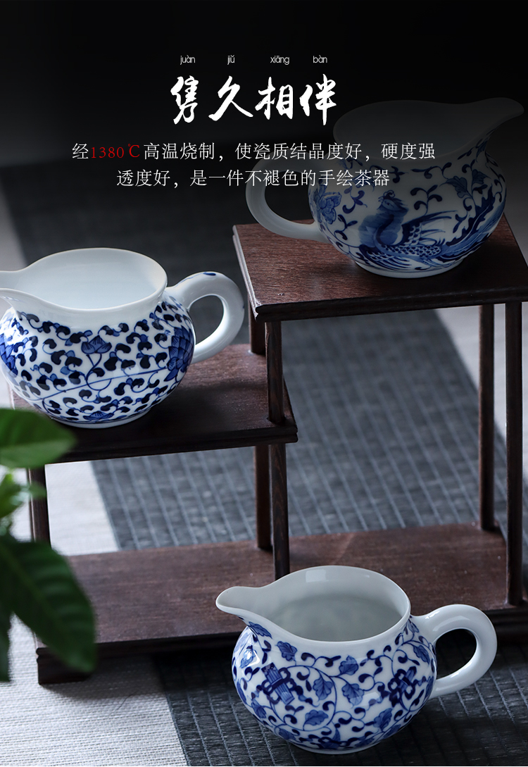 Blue and white tie up branch of jingdezhen hand - made ceramic fair keller points tea white porcelain household kung fu tea accessories tea sea