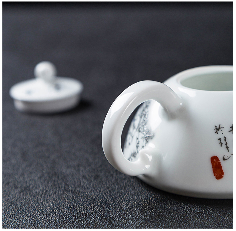 Kung fu tea tea set ceramic teapot single pot teapot jingdezhen high - white porcelain famille rose porcelain teapot