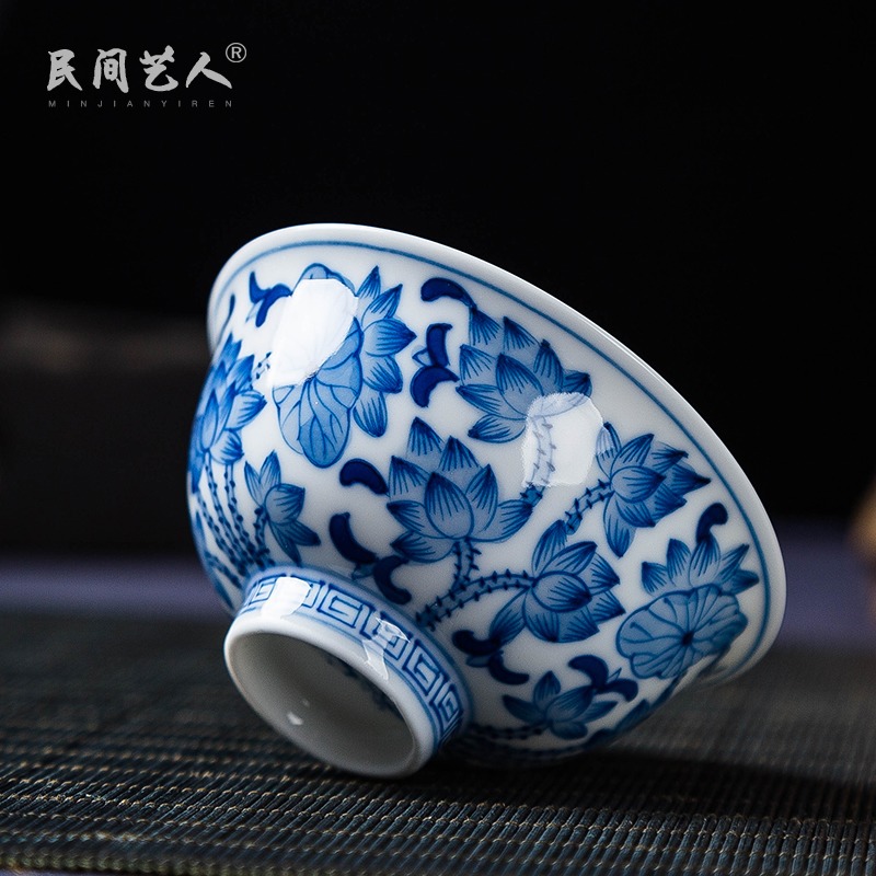 Hand - made porcelain cups sample tea cup ceramic tea set Chinese personal cup single cup tea cup master cup by Hand