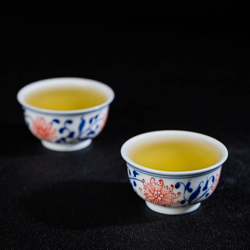 Jingdezhen blue and white youligong hand - made ceramic tea set kit kung fu tea set group 1 pot 2 take JinHe