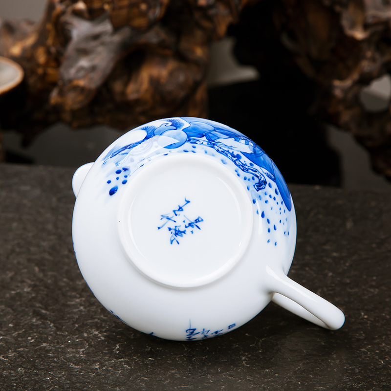 Jingdezhen hand - made checking ceramic fair keller and a cup of tea under the glaze the kung fu tea accessories portion evenly cup of tea