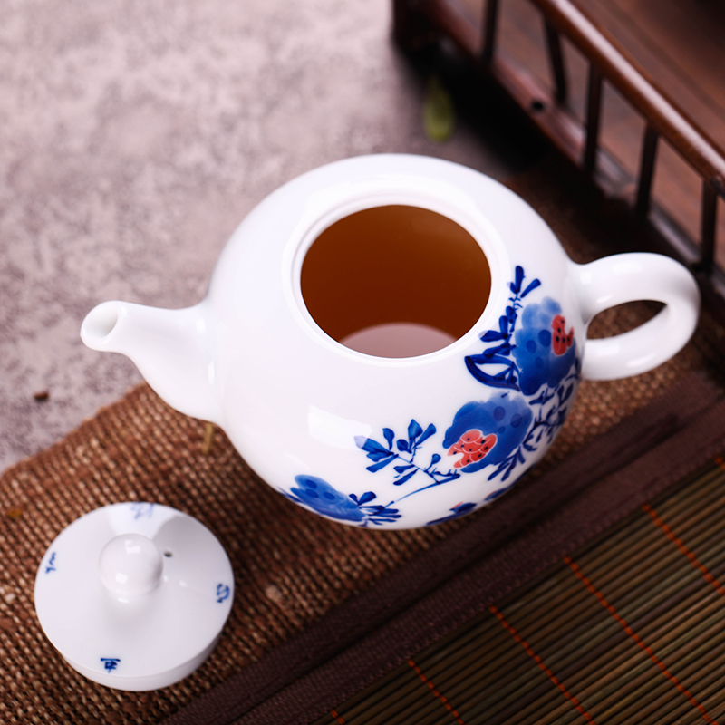 Jingdezhen porcelain teapot kung fu tea set ceramic tea set domestic hot water cup teapot kettle